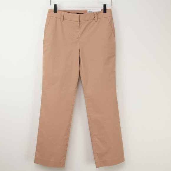 Ann Taylor Easy Straight Pants High Rise Ankle Brown Size 00 Petite Short New - Picture 1 of 8